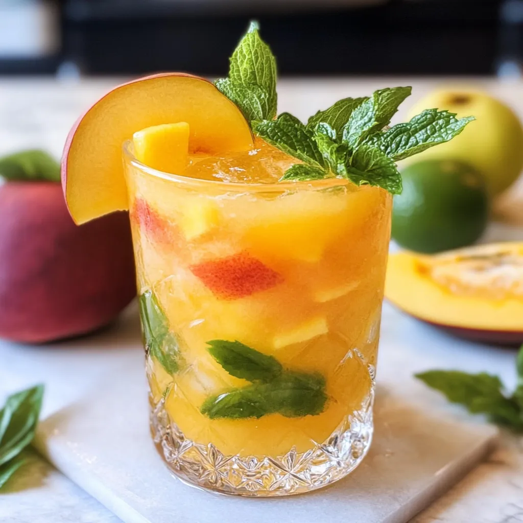 Ultimate Mango Rum Swizzle Cocktail with Fresh Mango and Caribbean Rum - secondary view